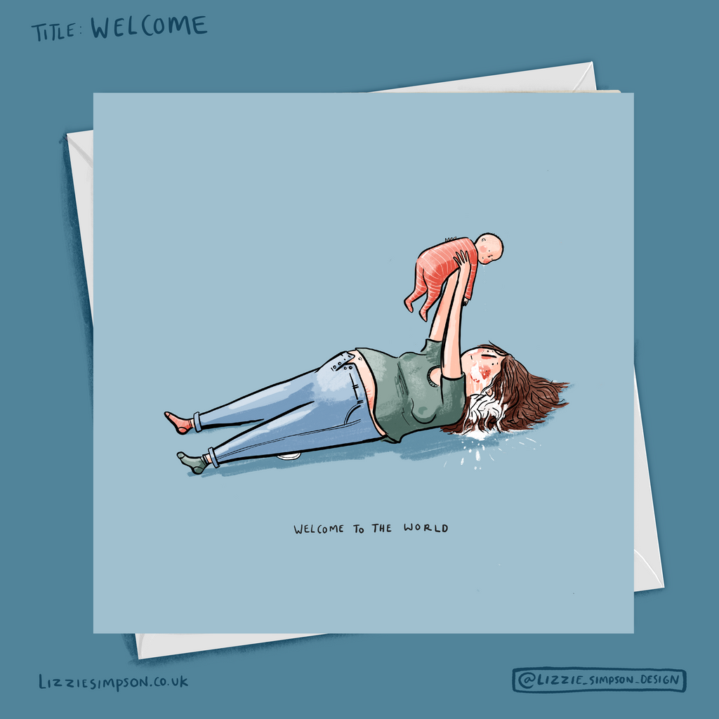 New baby card - ‘Welcome to the world’
